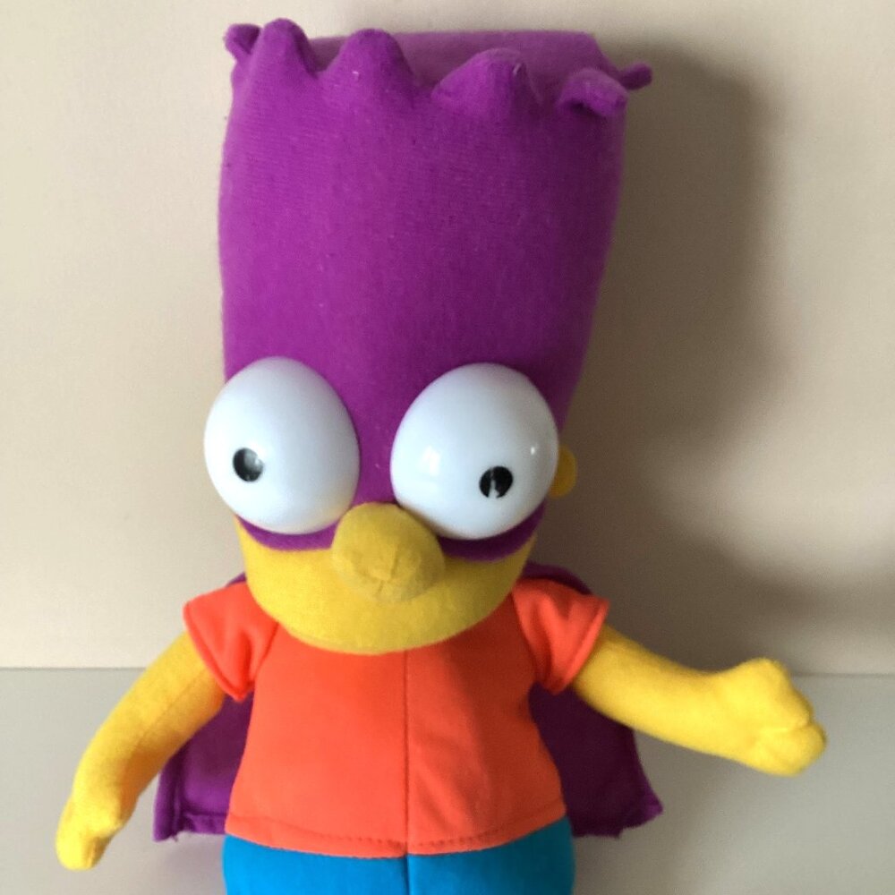 Bartman Bart Simpson Purple Mask & Cape Plush Toy Vintage 2005 Collectable - Picture 2 of 8